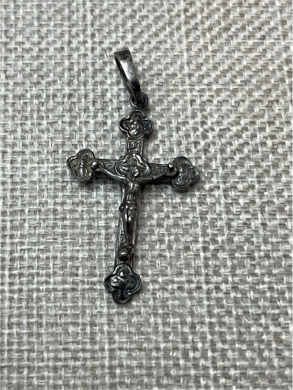 Vtg Sterling Silver Catholic 3D Cross Crucifix Religious Pendant Signed 1.75”